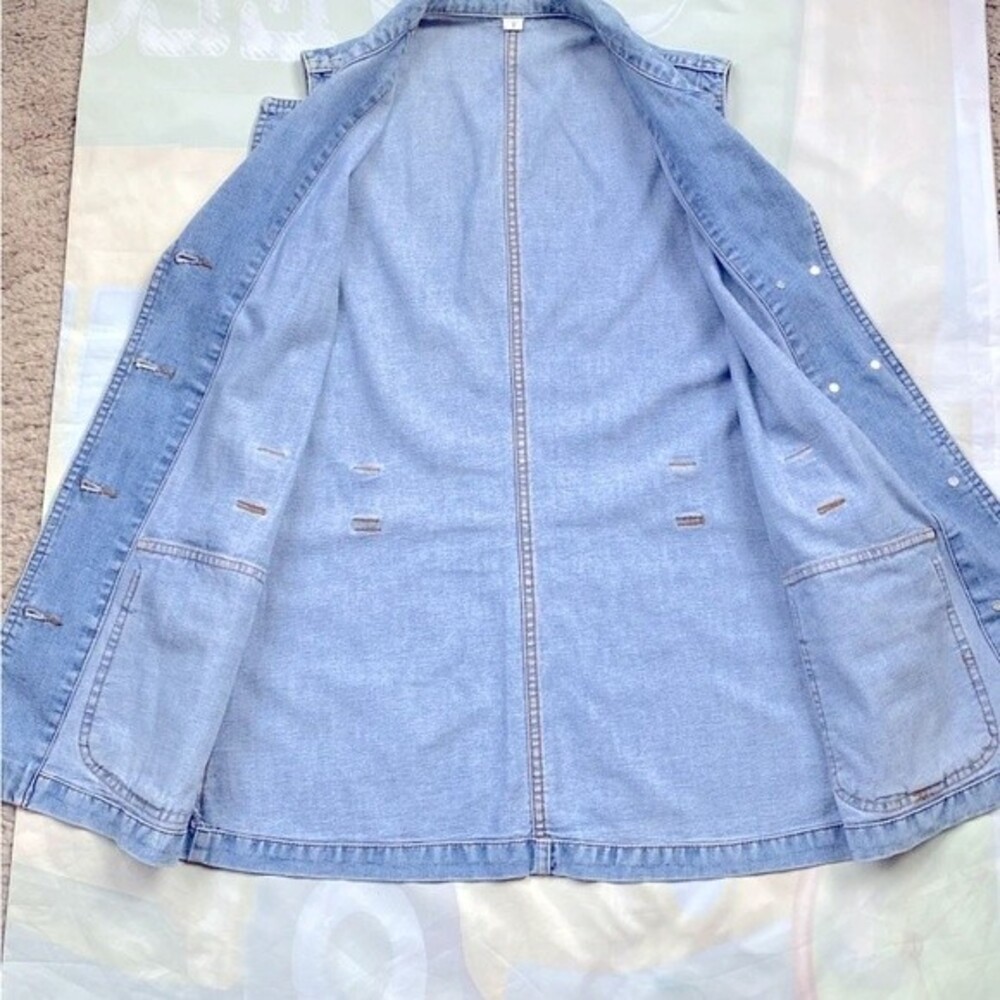 MAGNUM Blue Jeans Dept Jacket Women’s Vest Blue Size S Denim Button Front - Picture 13 of 13